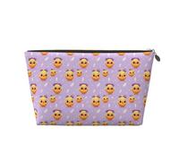 Cute Bow Chick Print Makeup Bag, Cosmetic Travel Toiletry Bag for Women, Cute Leather Makeup Pouch Organizer