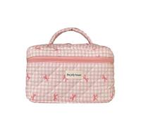 Cute Bow Cotton Makeup Bag Women Zipper Cosmetic Organizer Female Cloth Handbag Case for Girls Toiletry Shape Portable Box
