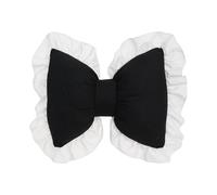 Cute Bow Cushion, Comfortable Soft Lace-Trimmed Waffles Knit Bow Pillow Ornament, 32 x 40cm, Valentine's Day Decorative Pillows for Car Living Room Bedroom 40 x 32cm (Black)
