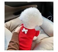 Cute Bow Dog Vest 2024 Dog Clothes Puppy Pullover Summer Pet Clothes Breathable Two-Legged Clothes Solid Color Cat Pet Products(Red,XS)
