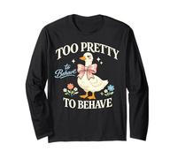 Cute Bow Duck Quote Coquette Feminine Sass Aesthetic Long Sleeve T-Shirt