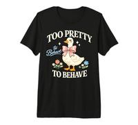 Cute Bow Duck Quote Coquette Feminine Sass Aesthetic Premium T-Shirt
