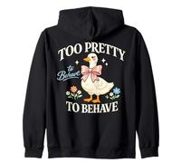 Cute Bow Duck Quote Coquette Feminine Sass Aesthetic Zip Hoodie