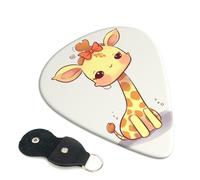 Cute Bow Giraffe Guitar Plectrums, 6 Guitar Plectrums, Double Sided Printing, For Acoustic Guitar, Bass, Ukulele, Electric Guitar (0.46 Mm 0.71 Mm 0.96 Mm)