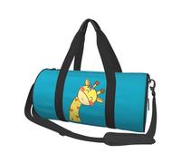 Cute Bow Giraffe Print Round Duffel Bag, Canvas Overnight Travel Tote Bag, Waterproof and Tear-Resistant.Foldable Weekend Travel Bag