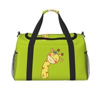 Cute Bow Giraffe Print Weekender Bag,Gym Bag with,Carry On Luggage Overnight Weekend Bag, Holdall Handbag & Shoulder Bag for Travel Fitness
