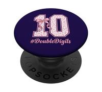 Cute Bow Leopard 10th Birthday Double Digits Coquette PopSockets Adhesive PopGrip