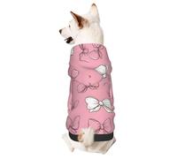 Cute Bow Pink Printed Small Pet Hoodie, Breathable And Soft, Suitable For Indoor And Outdoor Use