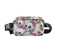 Cute Bow Skull Stylish Fanny Pack Waist Bag for Men Women Mini Cross Body Bag Belt Pack with Adjustable Strap for Travel Gym Work, Cute bow skull, One Size