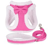 Cute Bow Tie Cat Dog Harness Winter Warm Dog Harness Leash Set Soft Fleece Pet Harness Vest Strap For Small And Medium Dogs Chihuahua Pug,A,XS