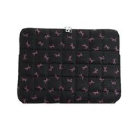 Cute Bow Tie Puffy Laptop Sleeve Y2K Preppy Tablet Liner Pouch 8-15 Inch Aesthetic Quilted Computer Bag