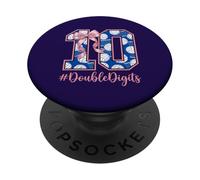 Cute Bow Volleyball 10th Birthday Coquette Girls PopSockets Adhesive PopGrip