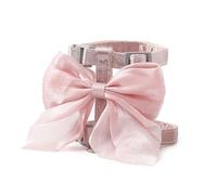 Cute Bowknot Cat Harness and Leash Adjustable Pet Harness with Traction Rope for Cat Kitten Puppy Rabbit Ferret