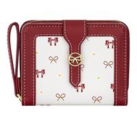 Cute Bowknot Women's Wallet - Double Fold Zip Around RFID Blocking Credit Card Holder - Stylish Leather Card Case for Ladies