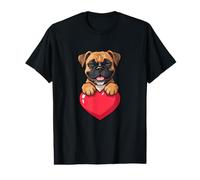 Cute Boxer Puppy Holding Red Heart Sweetheart Dog Value Graphic T-Shirt