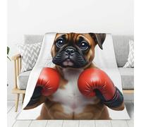 Cute Boxing Print No.6 Throw Blanket for Couch Sofa Bed, Super Soft Lightweight Cozy Fuzzy Warm Flannel Plush Throw Blanket 50x40 - All Season Use
