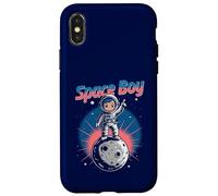 Cute Boy Dad Father Spaceman Spaceship Rocket Planets Stars Case for iPhone X/XS