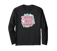 Cute Boy Energy Kawaii Pastel Clouds Hearts Stars Aesthetic Long Sleeve T-Shirt