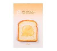 Cute Bread Shaped Sticky Notes Pad, 30 Sheets Traces-Free Self-Adhesive Memo Pad, Food Theme Cute Notepad for Home Office Journal Bookmarks Stationery E