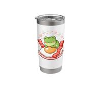 Cute Breakfast Frog On Fried Egg with Bacon Hearts Stainless Steel Insulated Tumbler