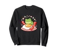 Cute Breakfast Frog On Fried Egg With Bacon Hearts Sweatshirt