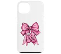 Cute Breast Cancer Pink Ribbon Boxing Gloves Coquette Bow Case for iPhone 13