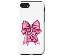 Cute Breast Cancer Pink Ribbon Boxing Gloves Coquette Bow Case for iPhone SE (2020) / 7/8