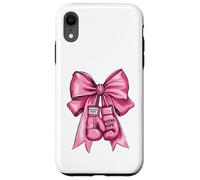 Cute Breast Cancer Pink Ribbon Boxing Gloves Coquette Bow Case for iPhone XR