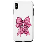 Cute Breast Cancer Pink Ribbon Boxing Gloves Coquette Bow Case for iPhone XS Max