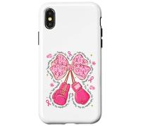 Cute Breast Cancer Pink Ribbon Coquette Bow Boxing Gloves Case for iPhone X/XS
