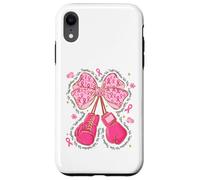 Cute Breast Cancer Pink Ribbon Coquette Bow Boxing Gloves Case for iPhone XR
