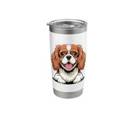 Cute Breed Pup Artistic Cavie Cavalier King Charles Spaniel Stainless Steel Insulated Tumbler
