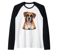 Cute Breed Puppy Artistic German Working Guard Dog Boxer Raglan Baseball Tee