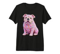 Cute British Bulldog Seashells Beach Shells Coastal Dog Art Premium T-Shirt