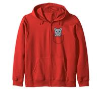 Cute British Shorthair Kitten Pocket Pal British Blue Cat Zip Hoodie