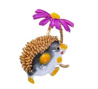 Cute Brooches for Women| Hedgehog Brooch with Sunflower Design | Practical Elegant Lapel Pin for Women | Vintage Brooches & Pins | Dress Jewelry Accessories, Metal, no gemstone