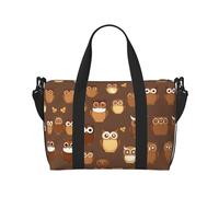 Cute Brown Cartoon Owl Printingtravel Gym Bag For Tote Bag Carry On Luggage Sport Duffle