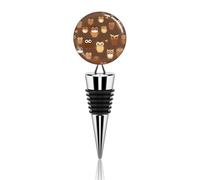 Cute Brown Cartoon Owl Wine Stoppers Reusable Wine Bottle Stopper Decorative Champagne Stoppers Silicone Beverage Bottle Sealer Keep Fresh, Leakproof Wines Saver for Bar Party Decor
