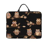Cute Brown Cartoon Owls, 14 Inch Laptop Sleeve, Notebook Bag Laptop Case Sleeve Briefcase with Handle