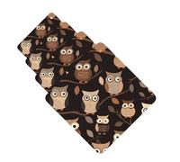 Cute Brown Cartoon Owls Car Air Freshener Cards for Women Men 4 Pack Cute Car Accessories Long Lasting Scent Car Diffuser Hanging Auto Aromatherapy Tablets Car Fresheners Gifts