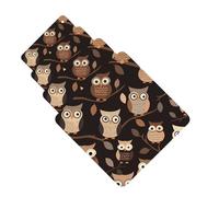 Cute Brown Cartoon Owls Car Air Fresheners Cards 4 Pcs Hanging Fragrance Scented Cards Long-Lasting Car Aromatherapy Tablets for Wardrobe Bathroom Car Interior Mirror Pendant Gifts