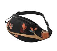 (Cute Brown Cartoon Owls) Fanny Pack Waist Bag Adjustable Shoulder Strap Bum Bag for Men Women Travel Hiking Running