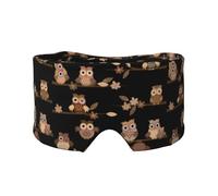 Cute Brown Cartoon Owls, Full Eye Covers Light Blocking Eye Mask Sleep Eye and Ear Muffs