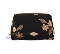 Cute Brown Cartoon Owls Leather Hand-Held Zipper Makeup Bag Storage Bag Portable Lipstick Pouch Toiletry Bag