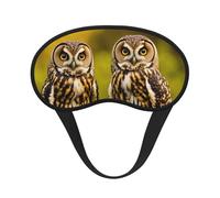 Cute Brown Cartoon Owls Print Adults Washable Eye Mask for Sleeping Light Blocking Nap for Night Rest Cover