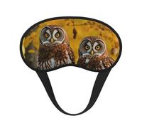 Cute Brown Cartoon Owls Print Adults Washable Eye Mask for Sleeping Light Blocking Nap for Night Rest Cover