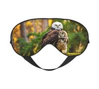 Cute Brown Cartoon Owls Print Eye Mask,Silk-Like Sleep Mask,Night Sleeping Mask for Men Women,for Sleep Relaxation