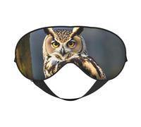 Cute Brown Cartoon Owls Print Eye Mask,Silk-Like Sleep Mask,Night Sleeping Mask for Men Women,for Sleep Relaxation