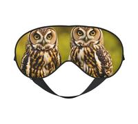 Cute Brown Cartoon Owls Print Eye Mask,Silk-Like Sleep Mask,Night Sleeping Mask for Men Women,for Sleep Relaxation
