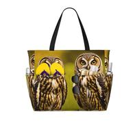 Cute Brown Cartoon Owls Print Large Capacity Travel Bag For Women Beach Tote Bags Duffle Bag,For Travel Gym Vacation